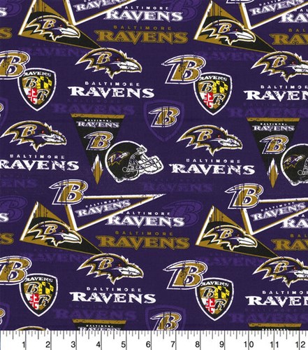  NFL Cotton Broadcloth Baltimore Ravens Black/Purple/Gold,  Fabric by the Yard : Arts, Crafts & Sewing