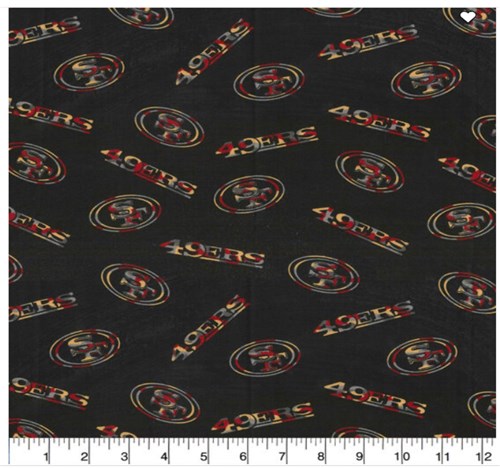 NFL - San Francisco 49ers Red Gold Yardage Size 58/60 Cotton Novelty | Fabric Traditions