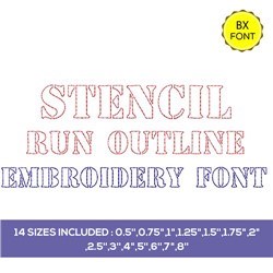 50% Sale Stencil Block Embroidery Fonts 2 Sizes Fonts BX 