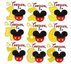 Oh Toodles Number Mickey Applique Font Embroidery Font | AnnTheGran.com