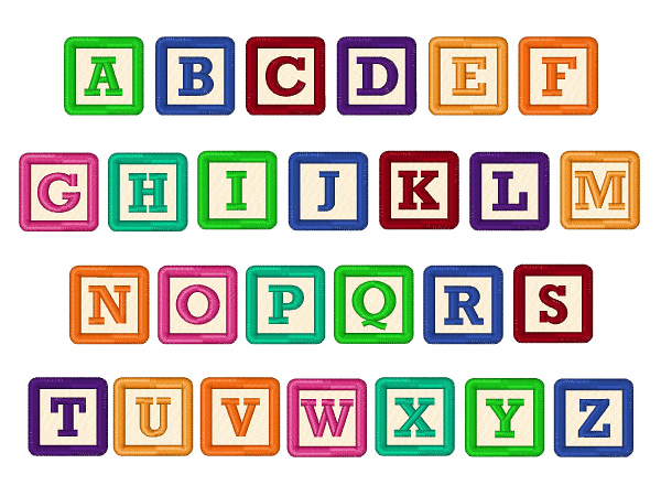 BUILDING BLOCKS FONT Embroidery Font | AnnTheGran