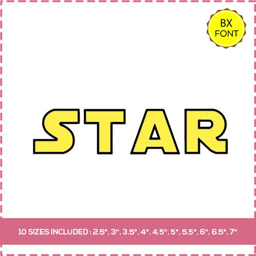 Star Font Embroidery Font