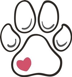 Paw Print Heart SVG design