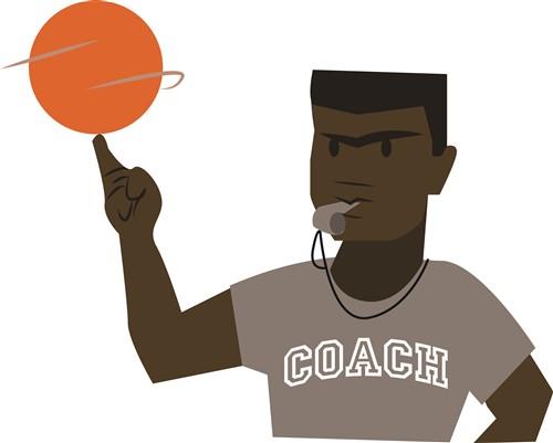 cartoon basketball coach