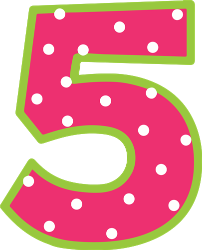 pink number 5 clipart