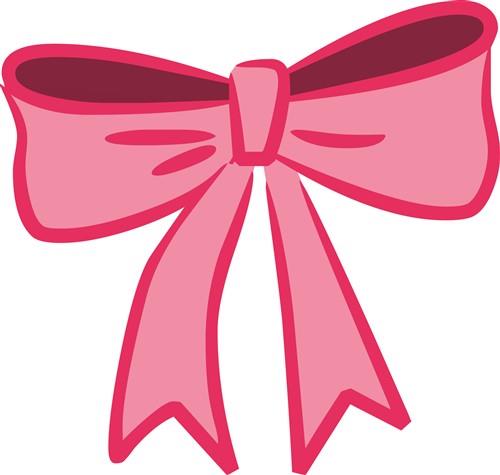 Adorable pink double ribbon bow design element Vector Image