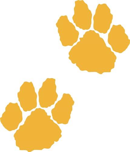 orange tiger paw print