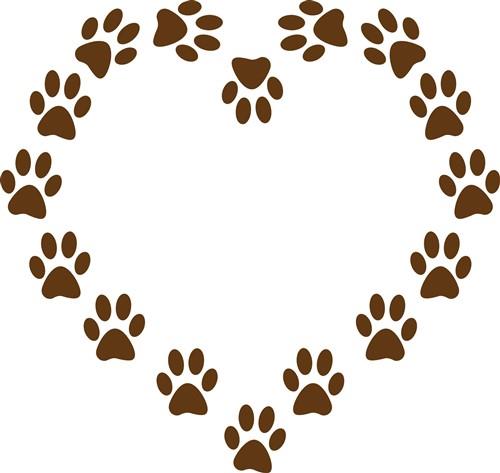 Dog Paw Prints SVG Heart Paw Print