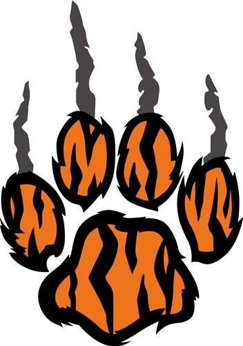 Show your team spirit with this tiger paw logo. Everyone will love it!
