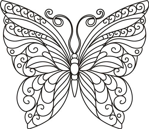 black and white butterfly outline clip art