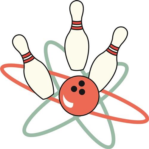 bowling ball and pins vector