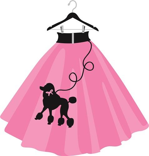 Vintage 1950s Valentine Card Girl Dress Poodle Digital Download