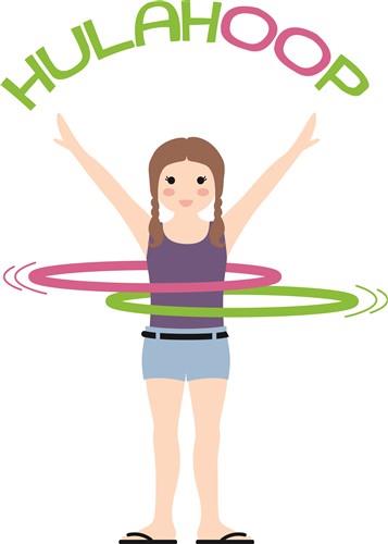 Hula hoop fitness isometric recolor set Royalty Free Vector
