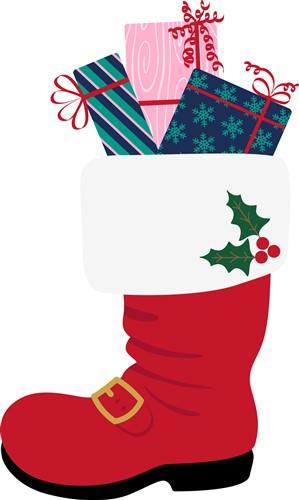 Christmas stocking boot decoration element Vector Image