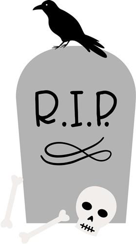 Rip Tombstone Outline Patterns: DFX, EPS, PDF, PNG, and SVG Cut Files