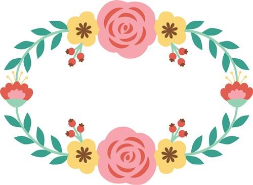 Rose Wreath SVG, Floral Clipart