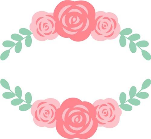 Rose Wreath SVG, Floral Clipart