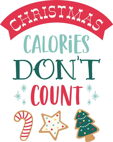 Christmas Calories Dont Count Cookies Funny Holiday Quote Saying Phrase  Vector Illustration 