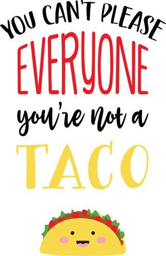 Can't Please Everyone Taco Funny Food Quote Saying Phrase