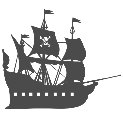 Pirate Ship Clipart Black And White