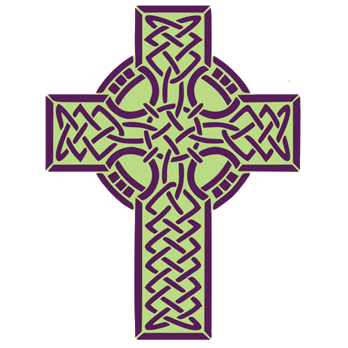 green celtic cross no background