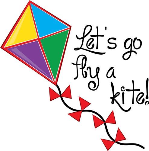 Lets Go Fly a Kite Vector Illustration