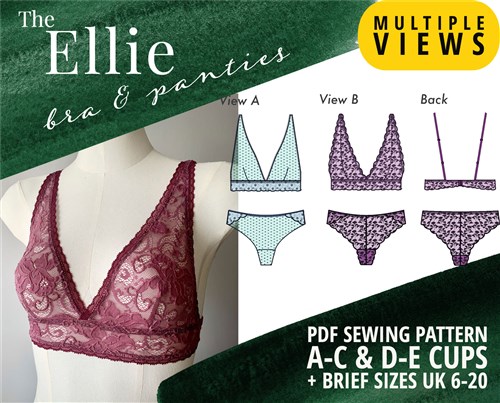 Bralette Pattern Sizes 8-16 Instant PDF Download Digital Lingerie Sewing  Pattern With Instructions Perfect for Stretch Lace 