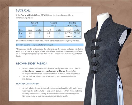 Men's Fantasy Tabard Vest With Lacing PDF Pattern for 