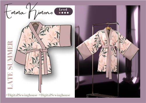 Japanese Kimono Yukata Dress Clothes PDF Sewing Pattern for 