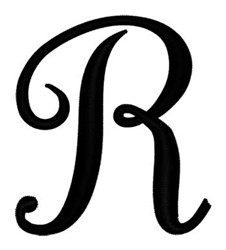 Script Letter R Embroidery Design | AnnTheGran.com