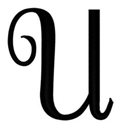 ユンホのDear U letter Script Letter U Embroidery Design | AnnTheGran.com