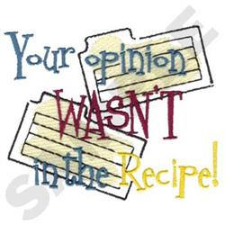 Your Opinion Recipe Funny Kitchen Quote Saying Phrase