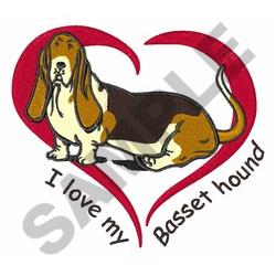 LOVE MY BASSET HOUND Embroidery Design