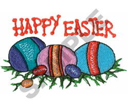 Egghead Designs HAPPY EASTER EGGS Embroidery Design | AnnTheGran.com
