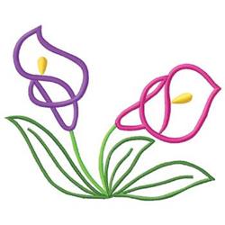 Lily border embroidery design