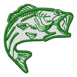 Large Mouth Bass Outline Embroidery Design