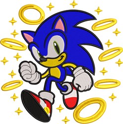 Sonic Speed Rings Embroidery Design | AnnTheGran.com