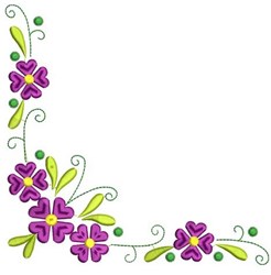 Corner Flowers Embroidery Design