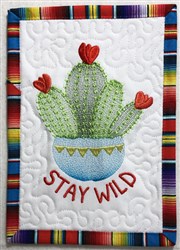 Cactus Mug Rug Embroidery Design | AnnTheGran.com