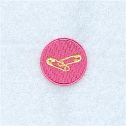 Mini Diaper Pin Girl Machine Embroidery Design - baby