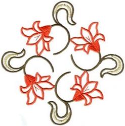 Lily border embroidery design