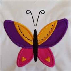 TWO BUTTERFLY APPLIQUES Embroidery Design