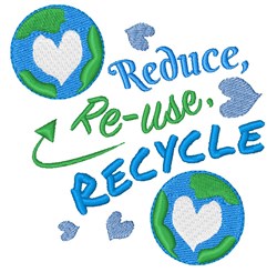 Reduce Reuse Recycle Embroidery Design | AnnTheGran.com