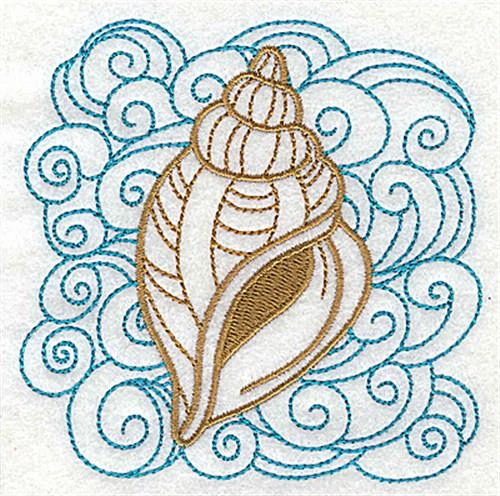 Shell logo embroidery design