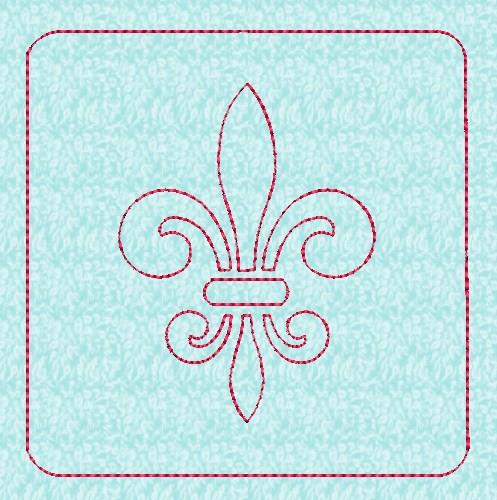Fleur De Lis Block Embroidery Design