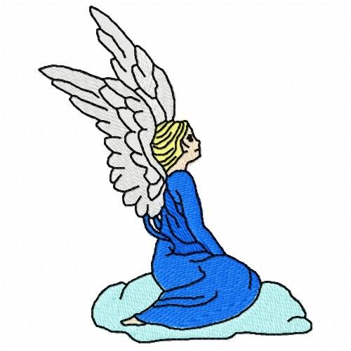 kneeling guardian angel drawing