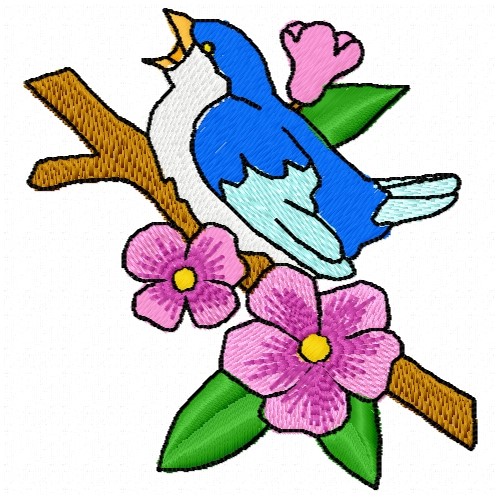 Spring Embroidery Bird Embroidery Applique Design Cute Bird Singing Applique Applique Patterns-Instant Download-PES