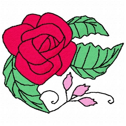 Scarlet Rose (free)  Machine embroidery design