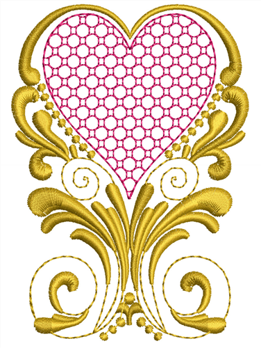 Heart Decor Embroidery Design