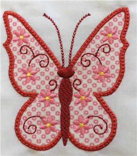 Floral butterfly embroidery